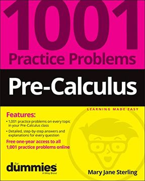 portada Pre-Calculus: 1001 Practice Problems for Dummies (+ Free Online Practice) (en Inglés)