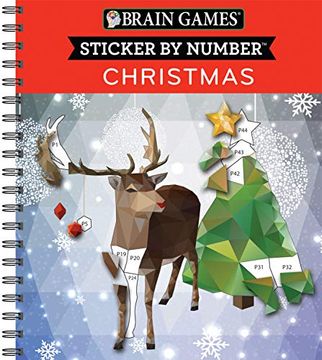 portada Brain Games Sticker by Number Christmas (en Inglés)