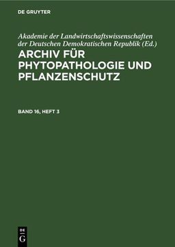 portada Archiv für Phytopathologie und Pflanzenschutz. Band 16, Heft 3 (in German)