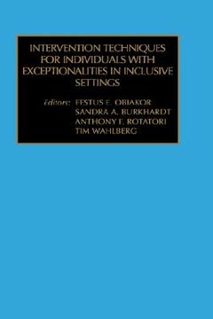 portada intervention techniques for individuals with exceptionalities in inclusive settings (en Inglés)