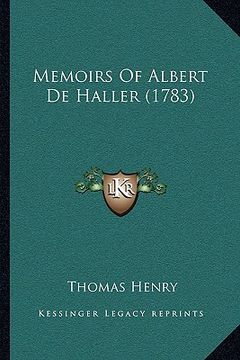 portada memoirs of albert de haller (1783) (en Inglés)