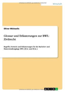 portada Glossar und Erläuterungen zur BWL: Zivilrecht (en Alemán)
