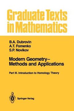portada modern geometry methods and applications: part iii: introduction to homology theory (en Inglés)