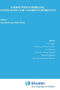 portada energy policy modeling: united states and canadian experiences: volume i specialized energy policy models (en Inglés)