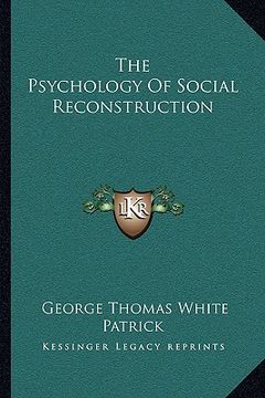 portada the psychology of social reconstruction (in English)