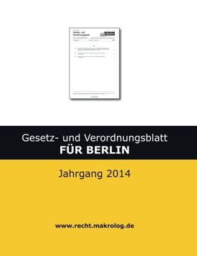 portada Gesetz- und Verordnungsblatt für BERLIN: Jahrgang 2014