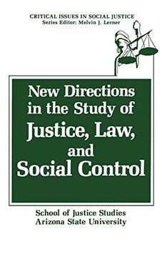 portada New Directions in the Study of Justice, Law, and Social Control (Critical Issues in Social Justice) 