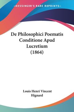 portada De Philosophici Poematis Conditione Apud Lucretium (1864) (en Latin)