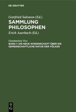 portada Die Neue Wissenschaft Über die Gemeinschaftliche Natur der Völker (en Alemán)