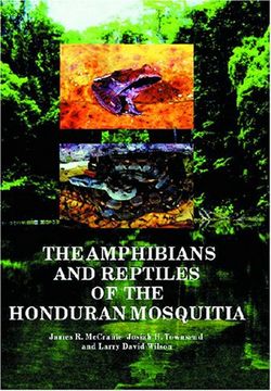 portada The Amphibians and Reptiles of the Honduran Mosquitia 