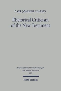 portada Rhetorical Criticism of the new Testament (Wissunt zum Neuen Testament) (en Inglés)