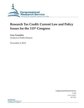 portada Research Tax Credit: Current Law and Policy Issues for the 113th Congress (CRS Reports)