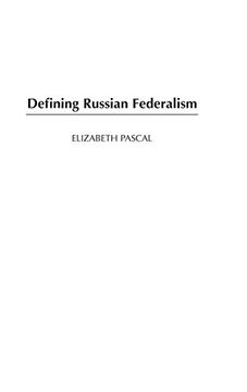 portada defining russian federalism (en Inglés)