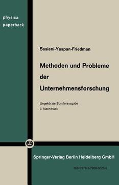 portada methoden und probleme der unternehmensforschung. (in German)