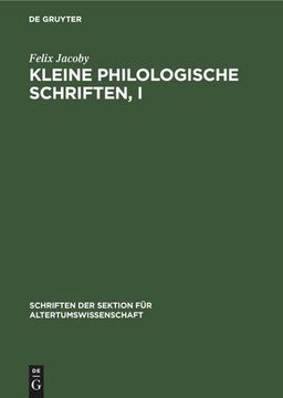 portada Kleine Philologische Schriften, i (en Alemán)