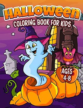portada Halloween Coloring Book for Kids Ages 4-8: A fun Halloween Coloring Gift Book for Boys and Girls
