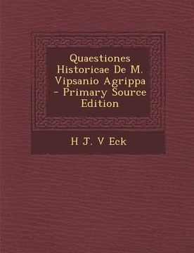 portada Quaestiones Historicae de M. Vipsanio Agrippa (en Latin)