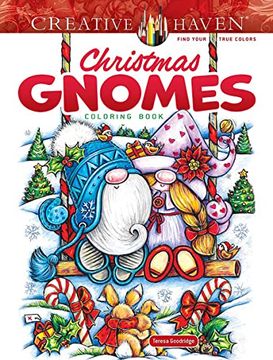 portada Creative Haven Christmas Gnomes Coloring Book (Adult Coloring Books: Christmas) 