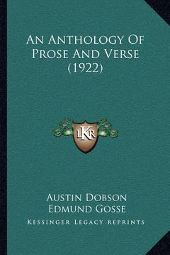 portada an anthology of prose and verse (1922) (in English)