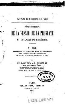 portada Développement de la Vessie, de la Prostate et du canal de l'uréthre (en Francés)