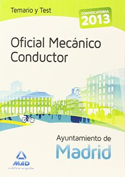 portada Oficial Mecánico Conductor del Ayuntamiento de Madrid. Temario y Test