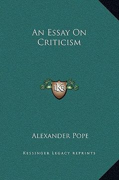 portada an essay on criticism