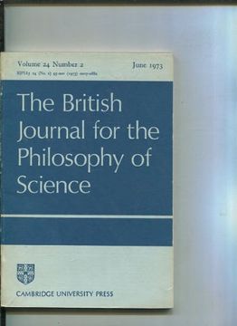 portada THE BRITISH JOURNAL FOR THE PHILOSOPHY OF SCIENCE. VOLUME 24 NUMBER 2.