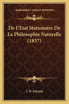 portada De L'Etat Stationaire De La Philosophie Naturelle (1837) (in French)
