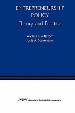 portada entrepreneurship policy: theory and practice (en Inglés)