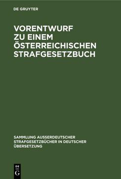 portada Vorentwurf zu Einem Österreichischen Strafgesetzbuch (en Alemán)
