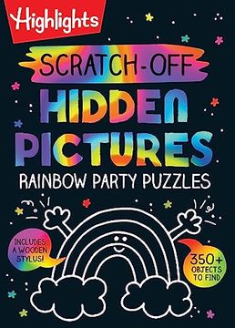 portada Scratch-Off Hidden Pictures Rainbow Party Puzzles (Highlights Scratch-Off Activity Books) (en Inglés)