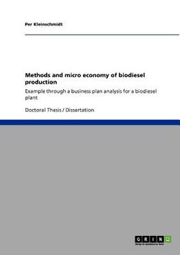 portada methods and micro economy of biodiesel production (en Inglés)