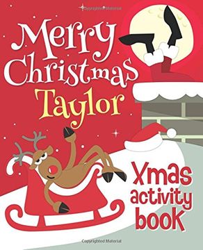 portada Merry Christmas Taylor - Xmas Activity Book: (Personalized Children's Activity Book)