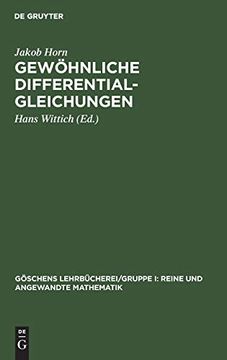 portada Gewöhnliche Differentialgleichungen (Göschens Lehrbücherei (en Alemán)