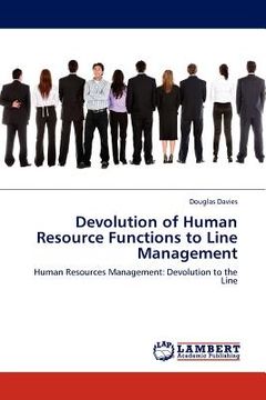 portada devolution of human resource functions to line management (en Inglés)