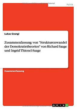 portada Zusammenfassung von "Strukturenwandel der Demokratietheorien" von Richard Saage und Ingrid Thienel-Saage (German Edition)