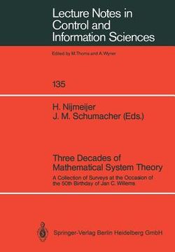 portada three decades of mathematical system theory: a collection of surveys at the occasion of the 50th birthday of jan c. willems