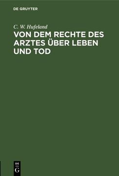 portada Von dem Rechte des Arztes Über Leben und tod (in German)