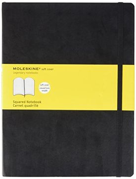 portada Moleskine Cuaderno Clásico con Hojas Cuadriculadas, Tapa Blanda y Cierre Elástico, Color Negro, Tamaño Extra Grande 19 x 25 cm, 192 Hojas