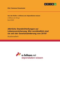 portada Jährliche Standmitteilungen zur Lebensversicherung. Wie verständlich sind sie seit der Gesetzesänderung von 2018?