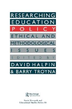 portada researching education policy: ethical and methodological issues (in English)