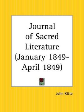 portada journal of sacred literature, january 1849 to april 1849 (en Inglés)