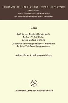 portada Automatische Arbeitsplanerstellung (in German)