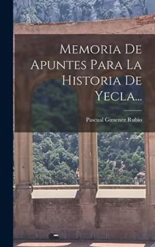 portada Memoria de Apuntes Para la Historia de Yecla.