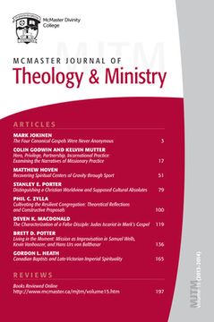 portada McMaster Journal of Theology and Ministry: Volume 15, 2013-2014