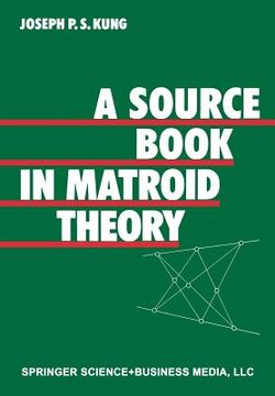 portada a source book in matroid theory (en Inglés)