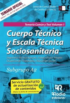 portada Subgrupo A2. Temario Común y Test. Volumen 1. Junta de Comunidades de Castilla La Mancha: Volume 1 (OPOSICIONES)