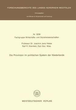 portada Die Provinzen Im Politischen System Der Niederlande (in German)