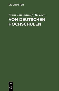 portada Von Deutschen Hochschulen (en Alemán)