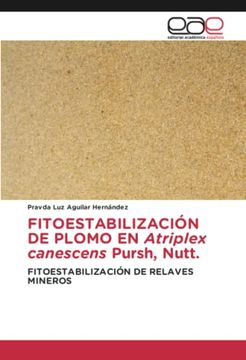 portada Fitoestabilización de Plomo en Atriplex Canescens Pursh, Nutt. Fitoestabilización de Relaves Mineros (in Spanish)